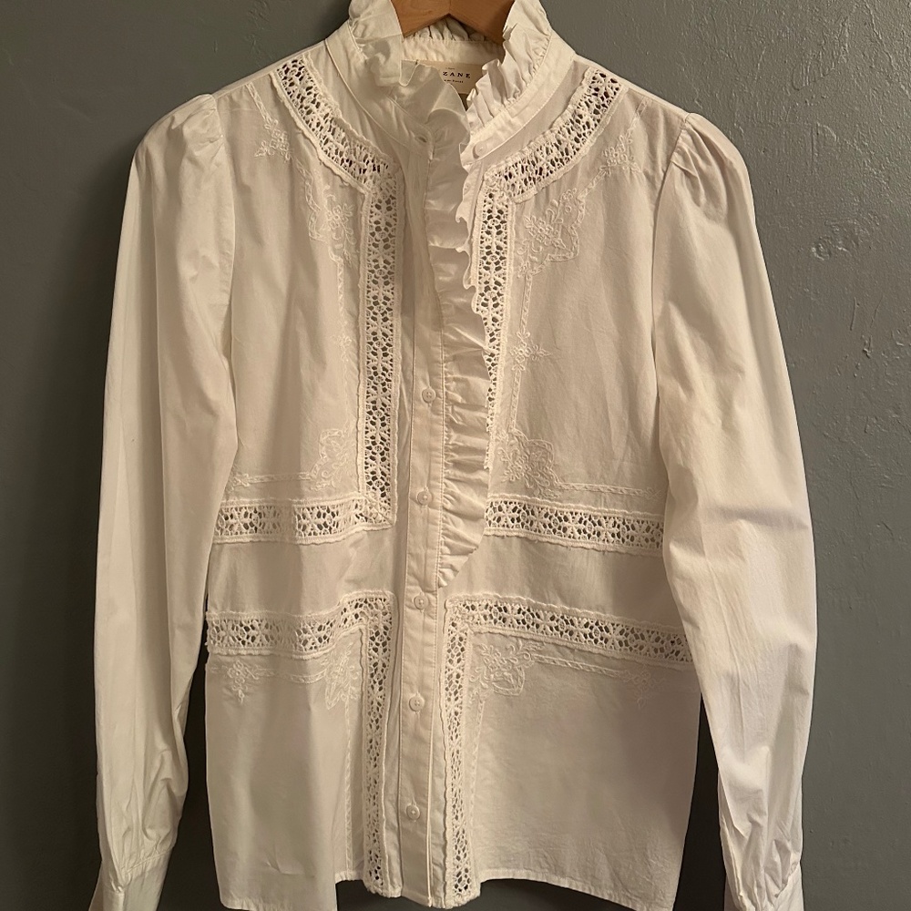 Sezane Ulysse Shirt in ecru size 38/6 - Picture 3 of 4
